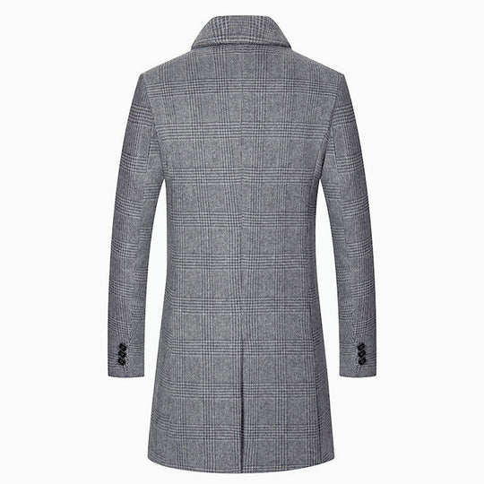 Herren eleganter Glencheck-Mantel mit wärmendem Innenfutter EB
