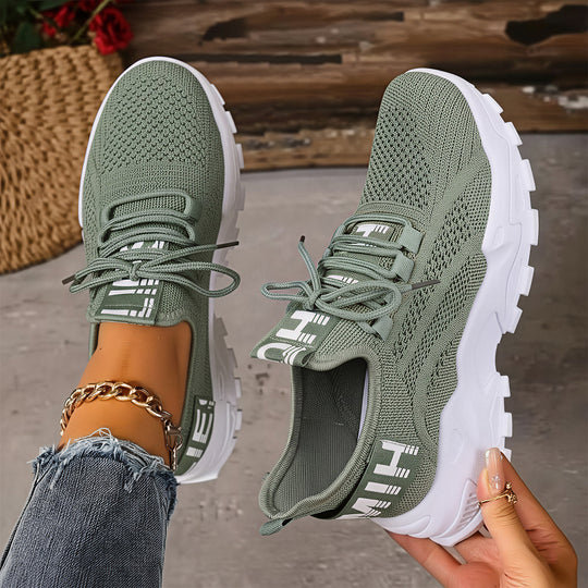 Damen Leichte und atmungsaktive Sport Sneakers mit elastischer Sohle EB