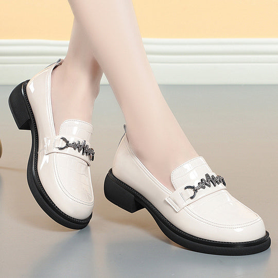 Damen Elegante Loafers mit modischem Kettendetail und rutschfester Sohle EB