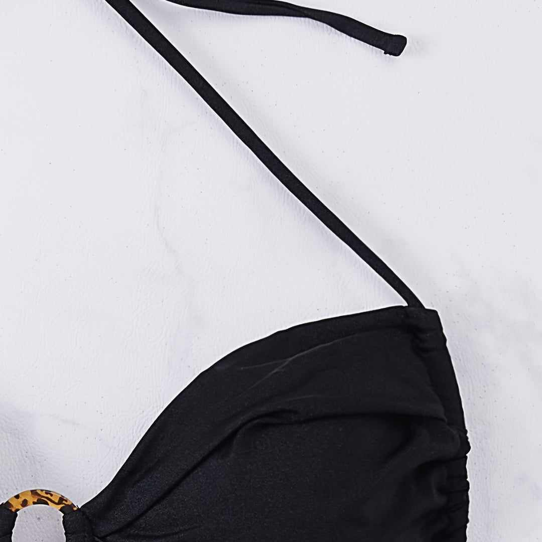 Damen Push-Up Bikini-Set mit modischem Ringdetail EB