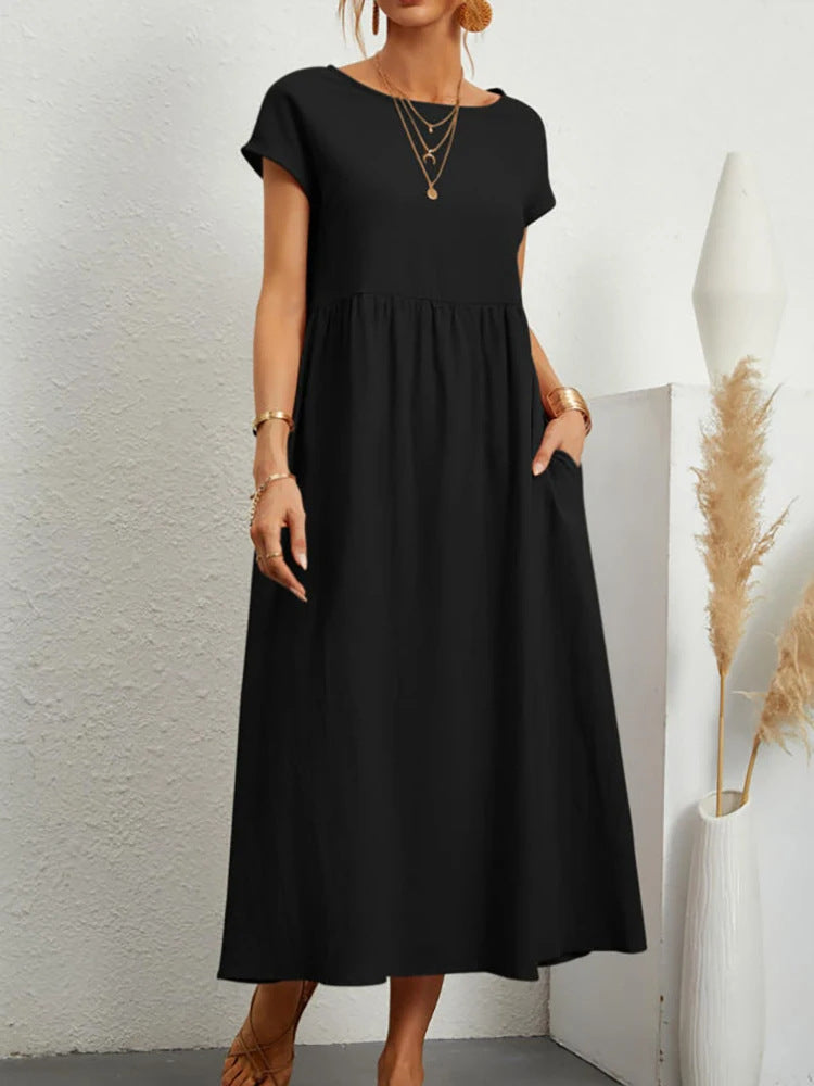 Damen Maxikleid aus leichtem, luftdurchlässigem Stoff EB