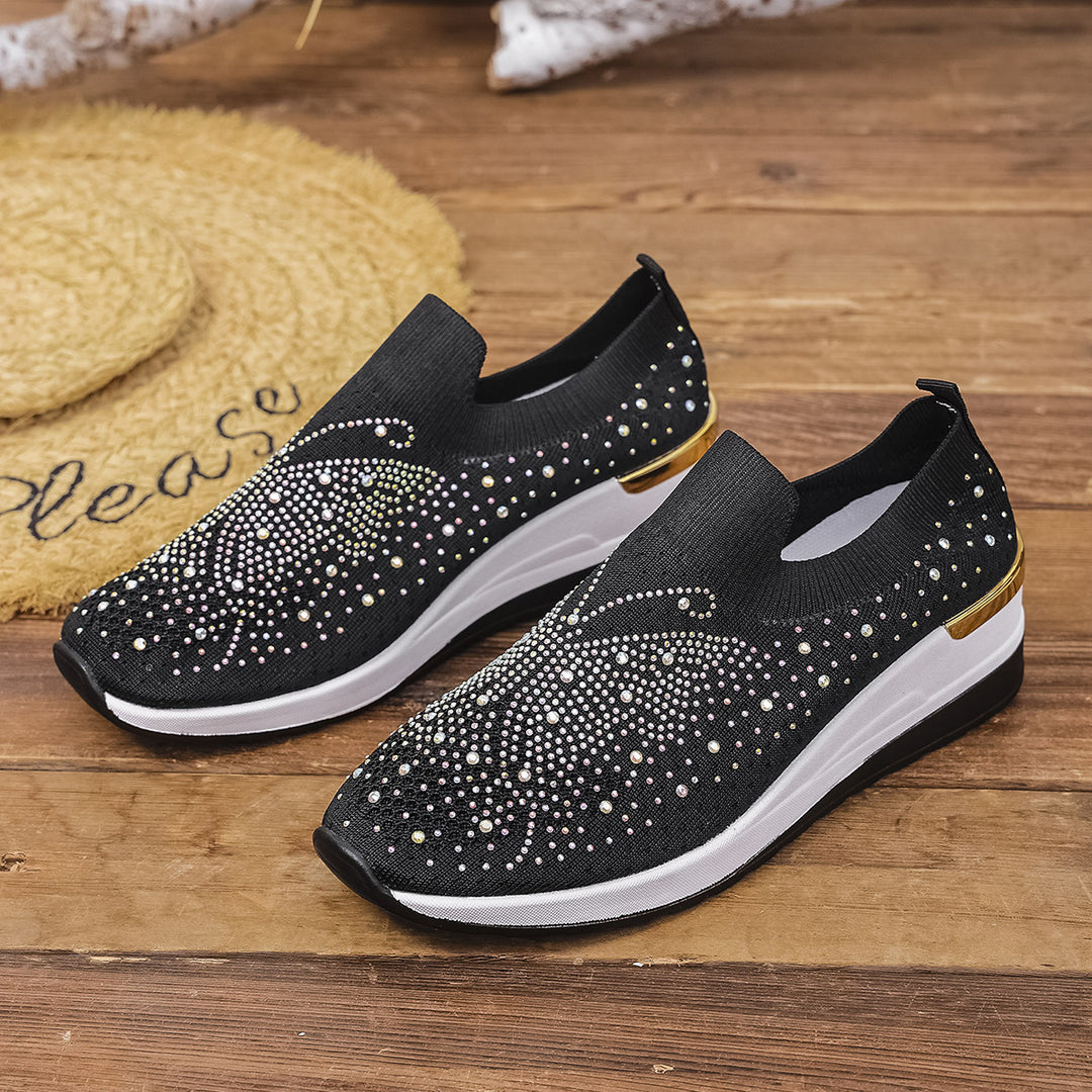 Damen Glamouröse Sneaker mit funkelnden Strassdetails EB