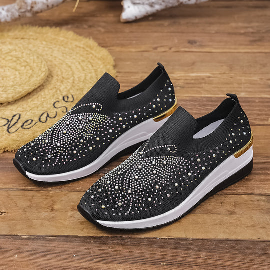 Damen Glamouröse Sneaker mit funkelnden Strassdetails EB
