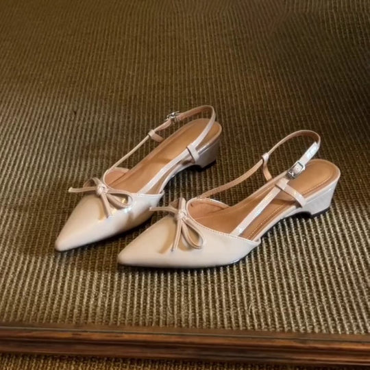 Damen elegante Slingback-Pumps mit dekorativem Schleifenakzent EB