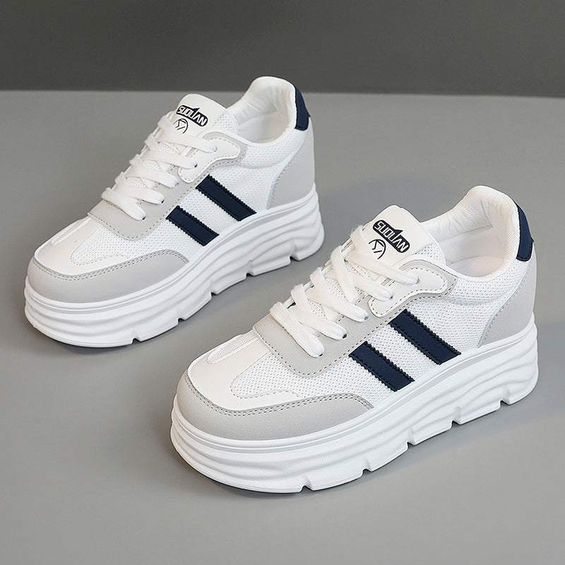 Damen Plattform Sneakers mit atmungsaktiver Obermaterialstruktur und modischem Design EB