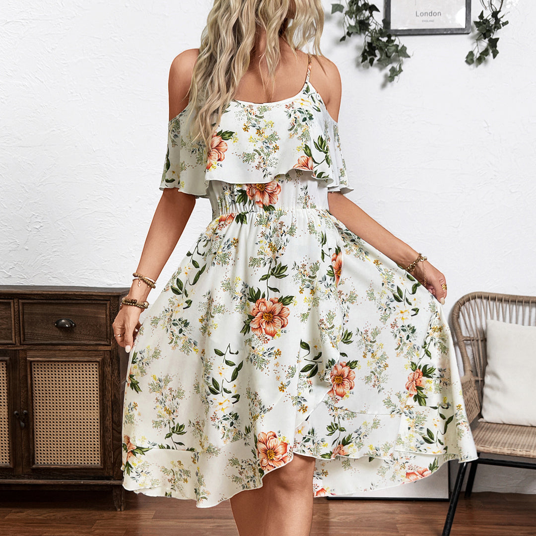 Damen Verspieltes Blumen-Überwurfkleid EB