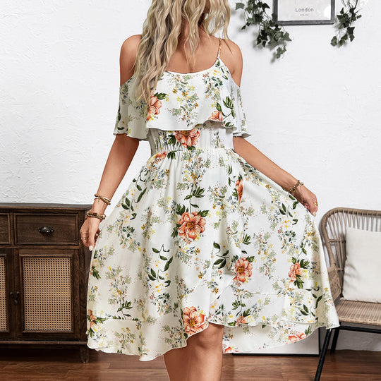 Damen Verspieltes Blumen-Überwurfkleid EB