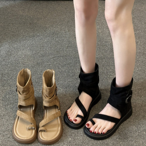 Damen modische Sandalen mit verstellbaren Riemen und strapazierfähiger Sohle EB