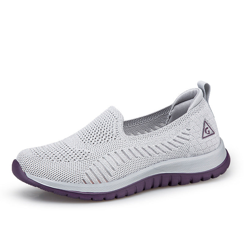 Damen Komfortable Slip-On Sneakers mit atmungsaktivem Obermaterial und dämpfender Sohle EB