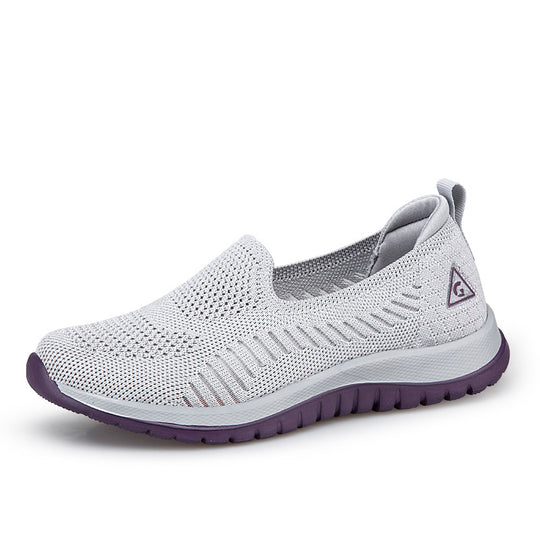 Damen Komfortable Slip-On Sneakers mit atmungsaktivem Obermaterial und dämpfender Sohle EB