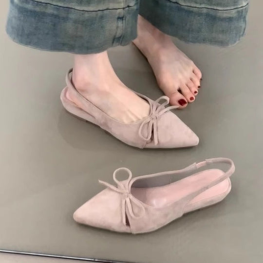 Damen Sling-Ballerinas mit dekorativem Schleifendetail und komfortablem Fußbett EB