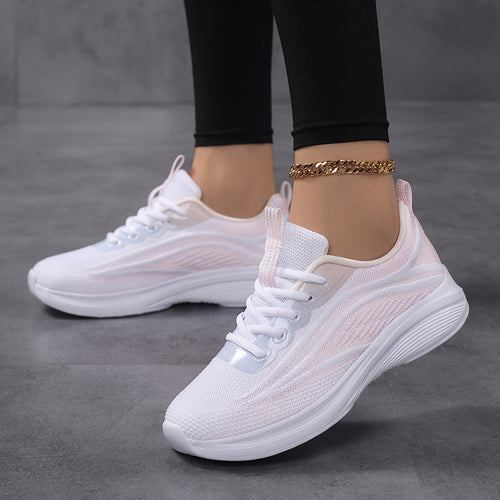 Damen Sportliche Leichtgewicht Sneakers mit atmungsaktivem Obermaterial EB