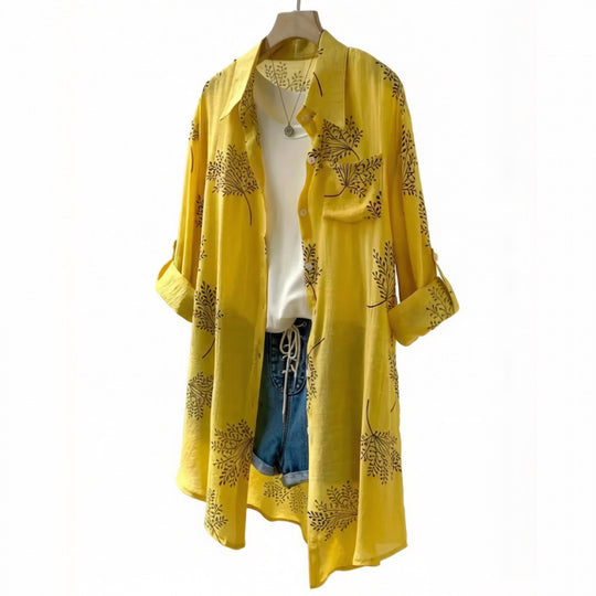 Damen Blusenshirt mit blumigem Motiv und legerem Schnitt EB