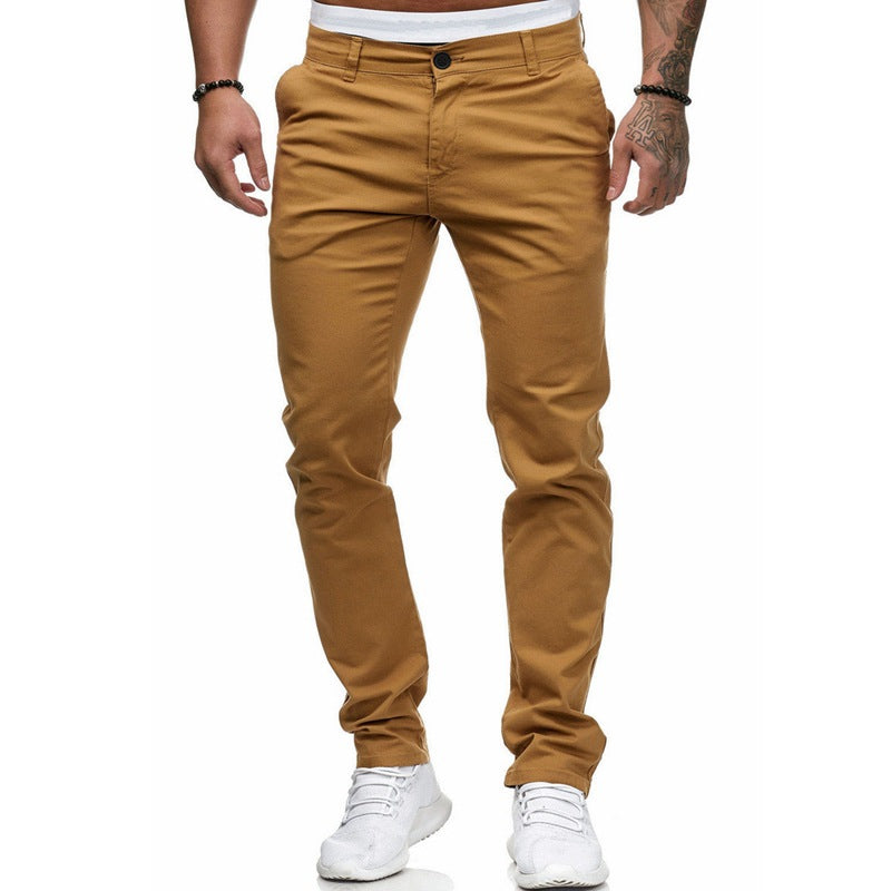 Herren Slim-Fit Chinohosen mit elastischem Bund und praktischen Taschen EB