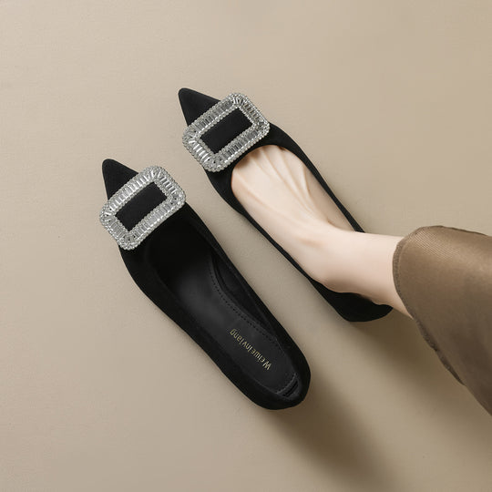 Damen spitze Pumps mit funkelndem Schnallenakzent EB
