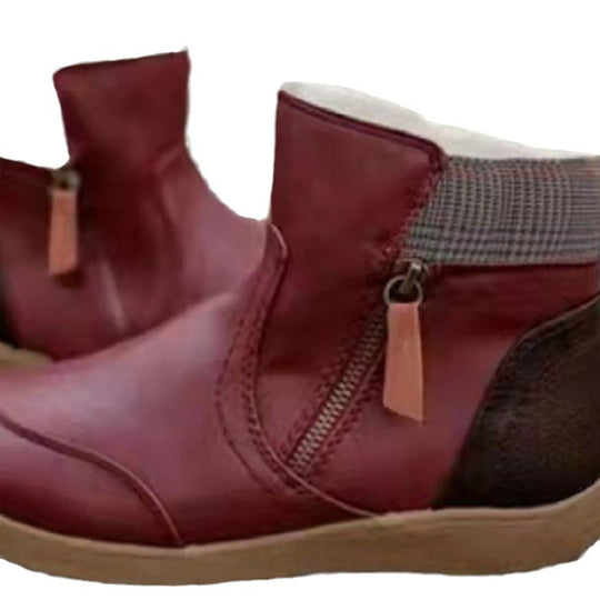 Damen Komfortable Stiefeletten mit modischem Reißverschluss und ergonomischer Sohle EB