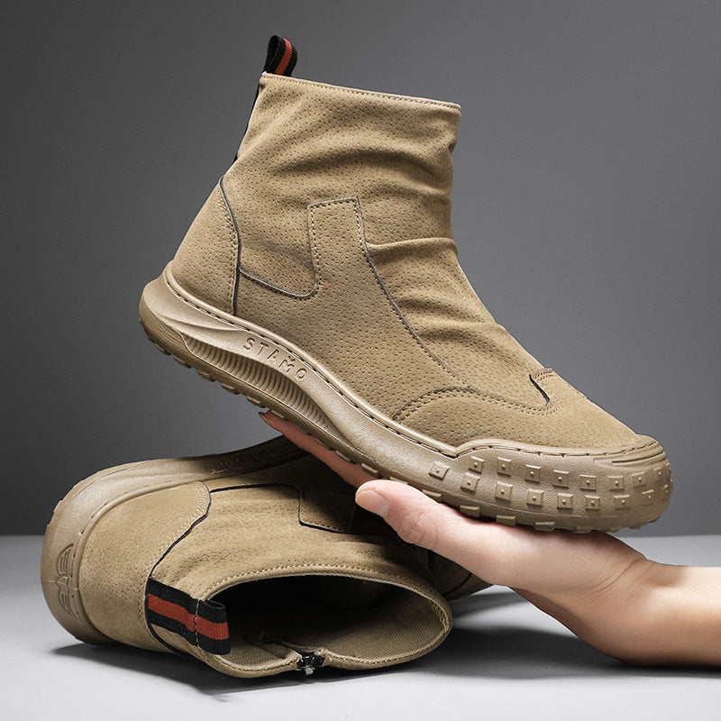 Damen modische Ankle Boots mit elastischem Einstieg und rutschfester Sohle EB