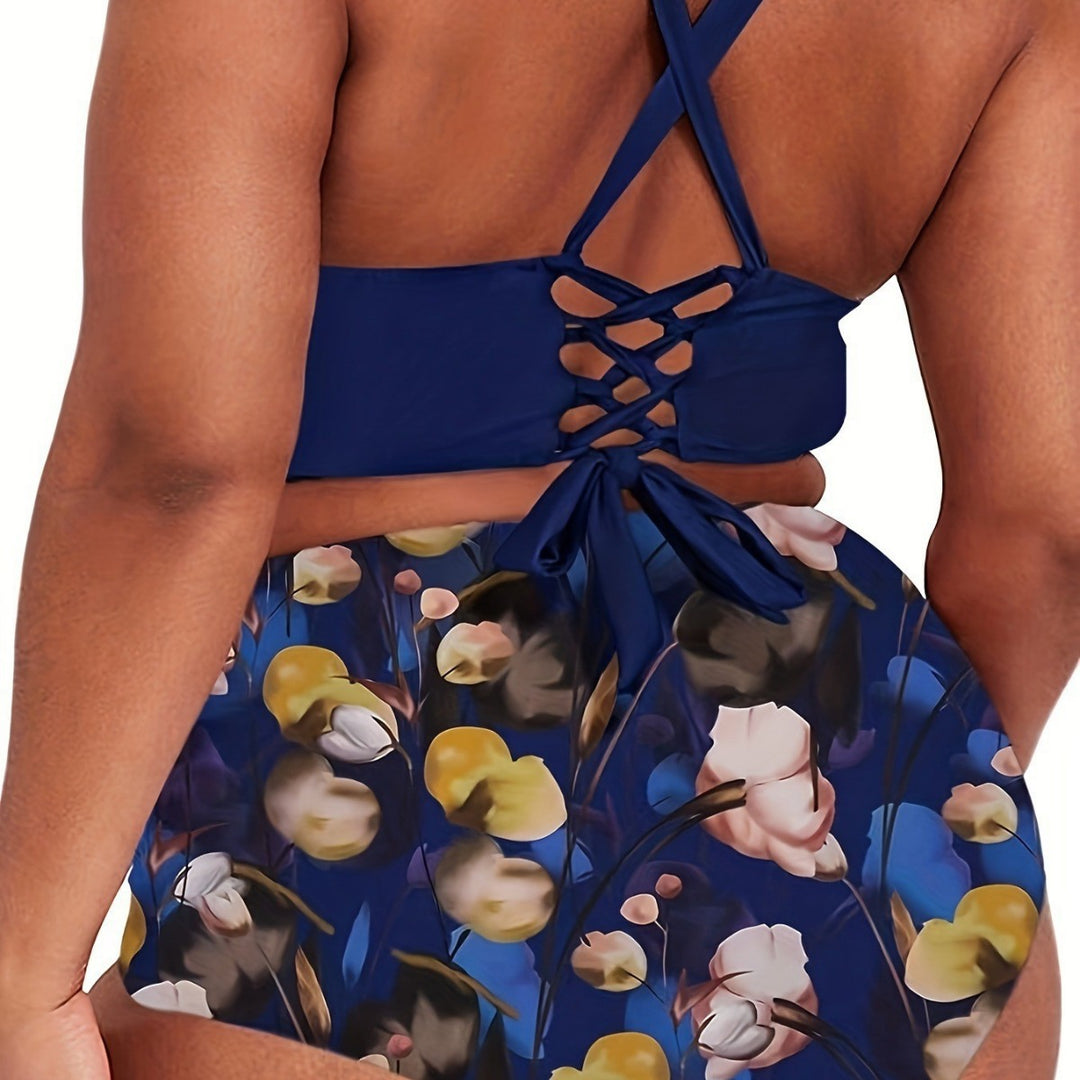 Damen Zweiteiliges Badeoutfit mit lässigem Wickelrock EB