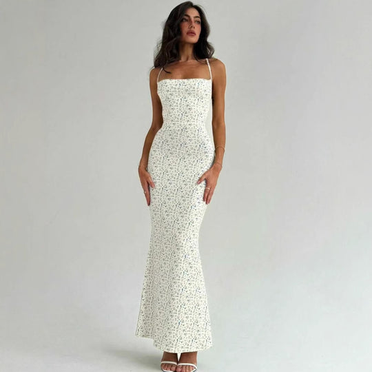 Damen Elegantes Sommerkleid mit zarten Blumenmuster und fließendem Schnitt EB