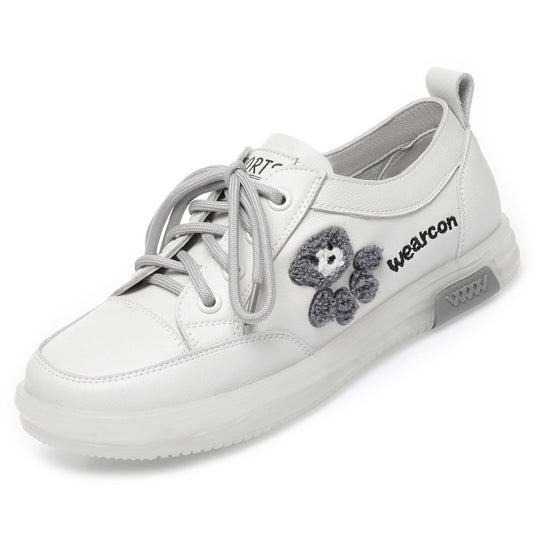 Damen Sportliche Sneaker aus hochwertigem Leder mit verspieltem Motiv und komfortabler Dämpfung EB