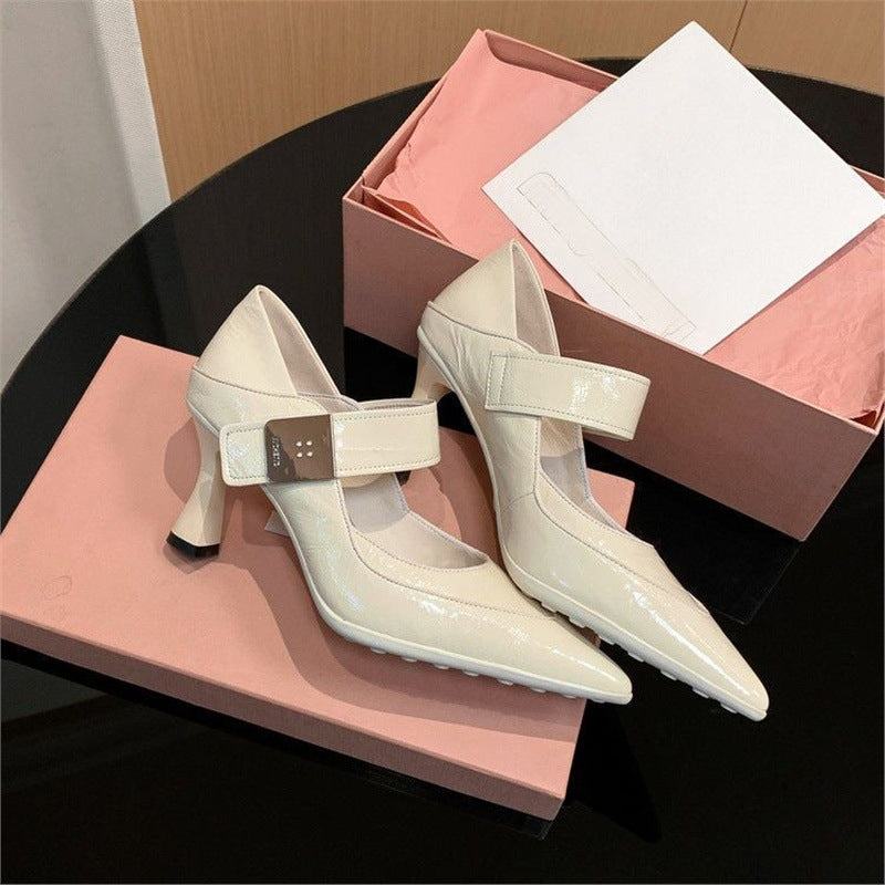 Damen elegante Slingback-Pumps mit moderner Schnallenverzierung EB