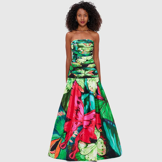 Damen Floral Druck Einteiler-Badeanzug EB
