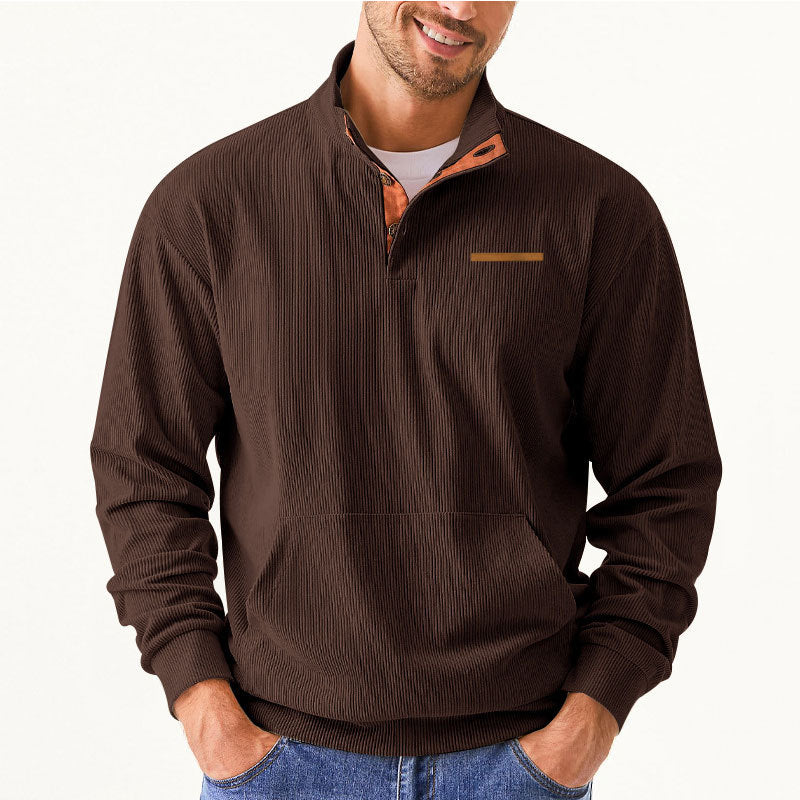 Herren Hochwertiger Pullover mit halbem Reißverschluss und komfortabler Passform EB
