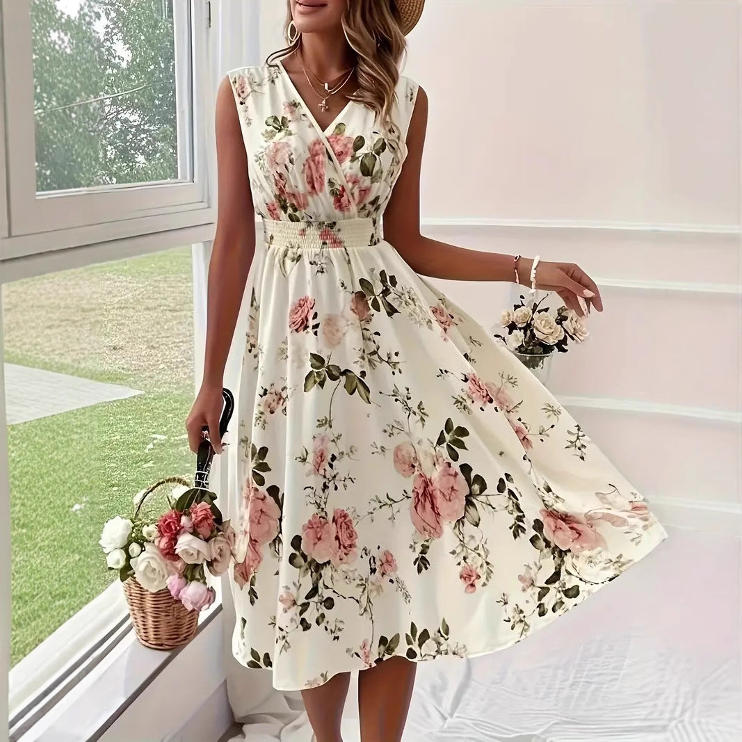 Damen Verspieltes A-Linien Kleid mit floralen Details EB