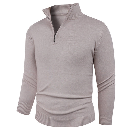 Herren Strickpullover mit hohem Kragen und praktischem Reißverschluss EB