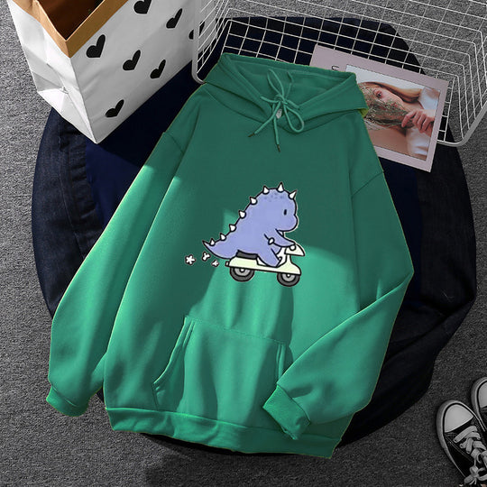 Damen nan Kapuzenpullover im Relaxed-Fit mit botanischer Frucht-Illustration und Kängurutasche EB