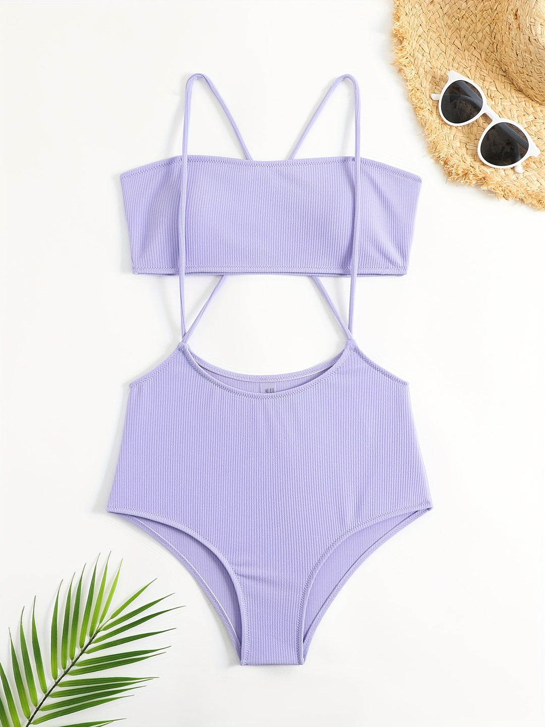 Damen Sportlicher Hochgeschnittener Bikini EB