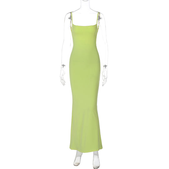 Damen Figurbetontes Langkleid mit schmalen Spaghetti-Trägern EB