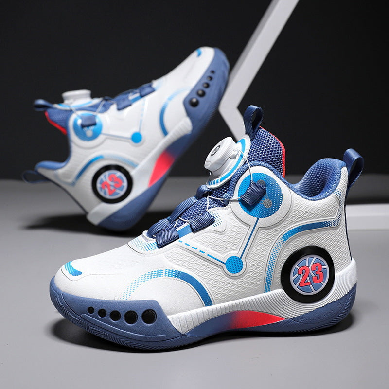 Unisex futuristische High‑Top Basketball‑Sneaker mit Drehverschlusssystem und gepolsterter Wabenzwischensohle EB