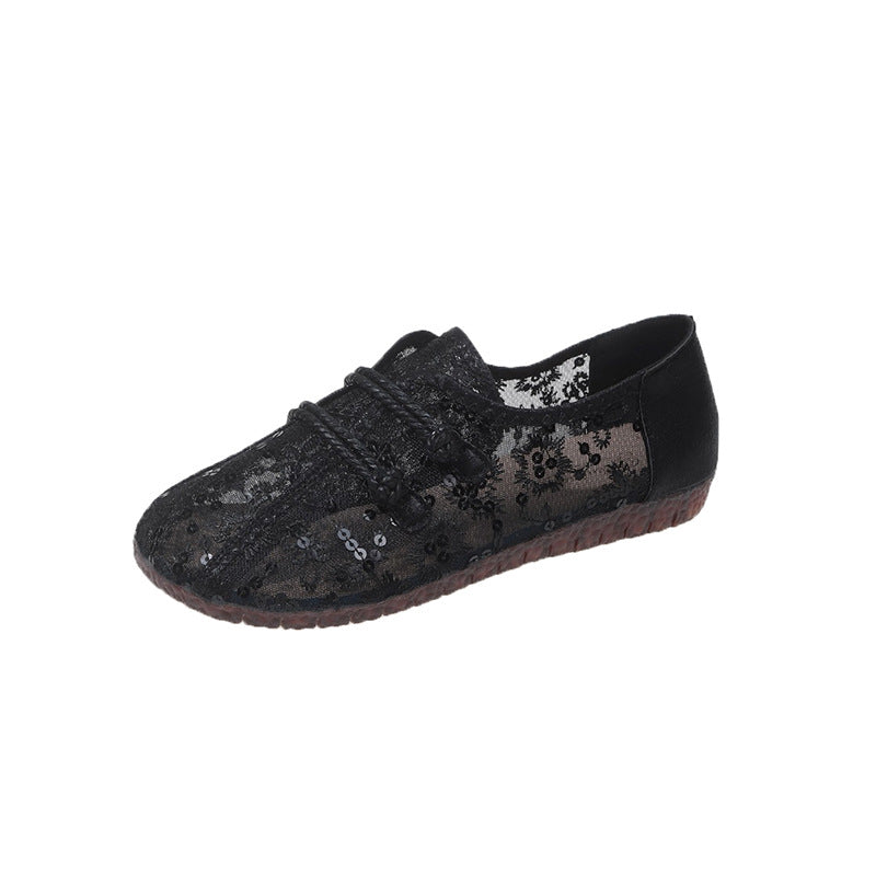 Damen Bequeme Slipper mit schimmerndem Paillettenmuster EB