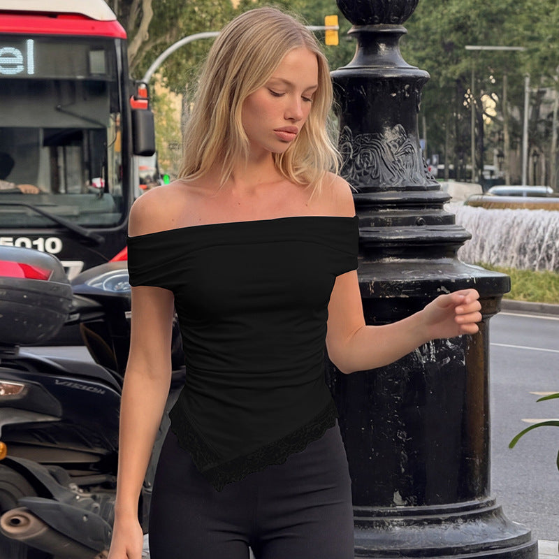 Damen Charmantes Off-Shoulder Top EB