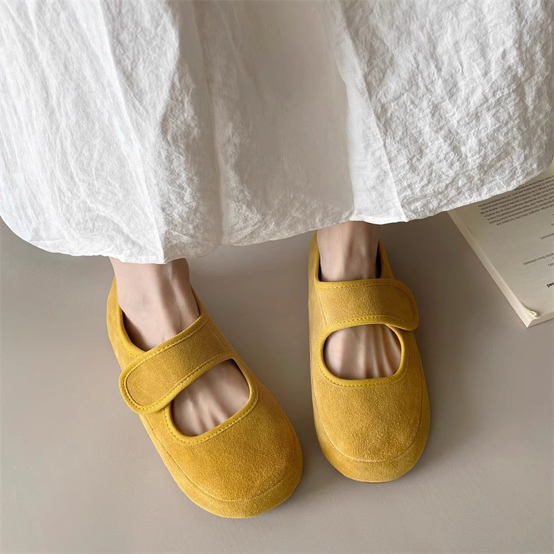 Damen bequeme Slipper mit praktischem Klettverschluss und weicher Sohle EB