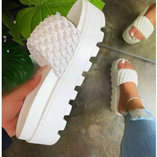 Damen modische Riemchensandalen mit strukturiertem Obermaterial EB