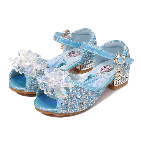 Mädchen Ballerinas mit funkelnden Akzenten und Blumenapplikation EB