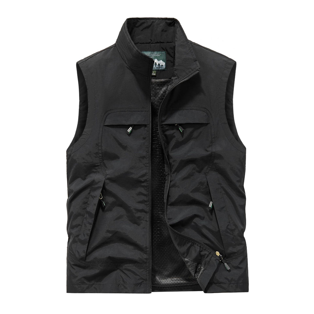 Herren Angler- und Reiseweste mit perforiertem Innenfutter, verdeckten Reißverschlusstaschen und verstellbarem Saum EB
