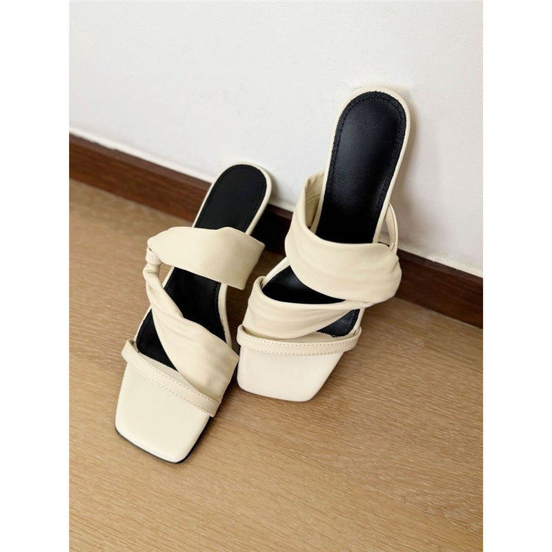 Damen Sandalen mit gekreuzten Riemen und eleganter Knotendekoration EB