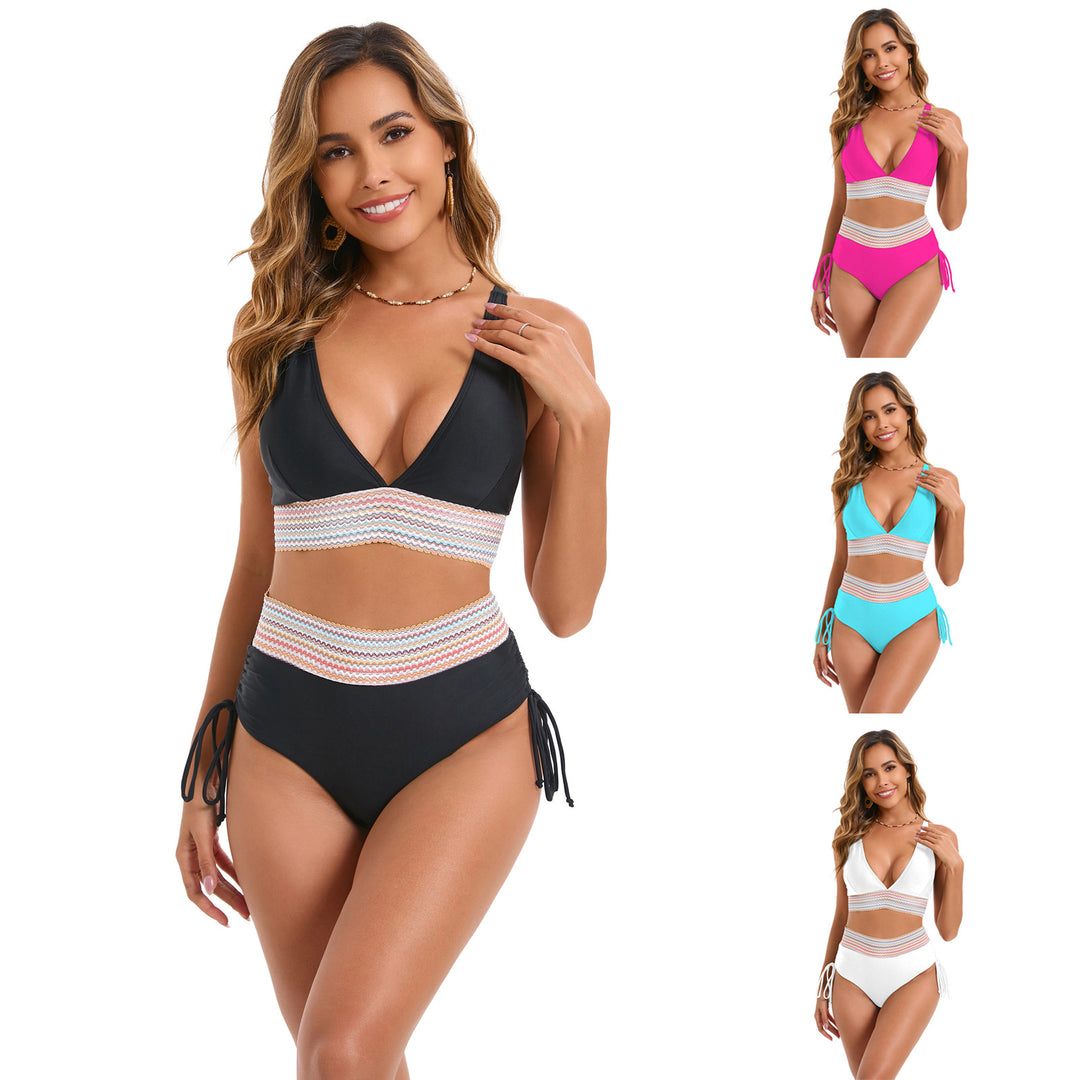 Damen Hochtailliertes Bikini-Set mit trendigen Schnürdetails EB