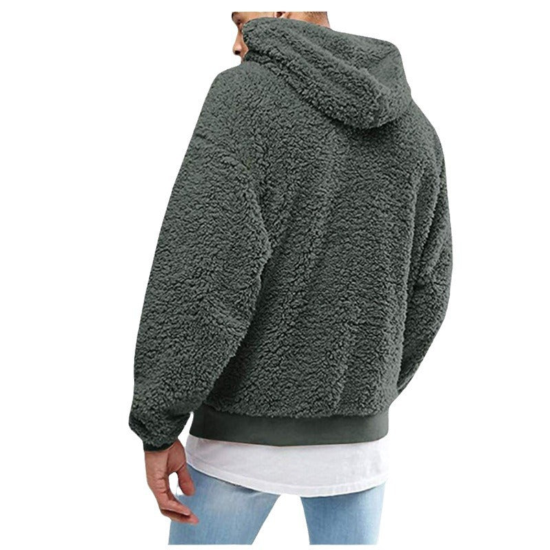 Herren kuschelige Fleece-Hoodie mit hohem Kragen EB