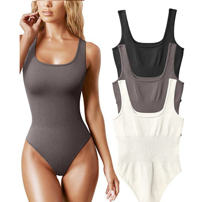 Damen Stylischer Einteiler mit Rippstruktur EB