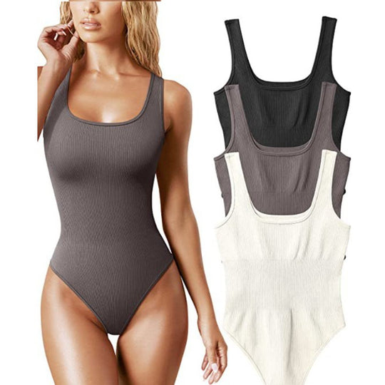 Damen Stylischer Einteiler mit Rippstruktur EB