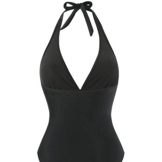 Damen Halterneck Bademode mit transparentem Pareo EB