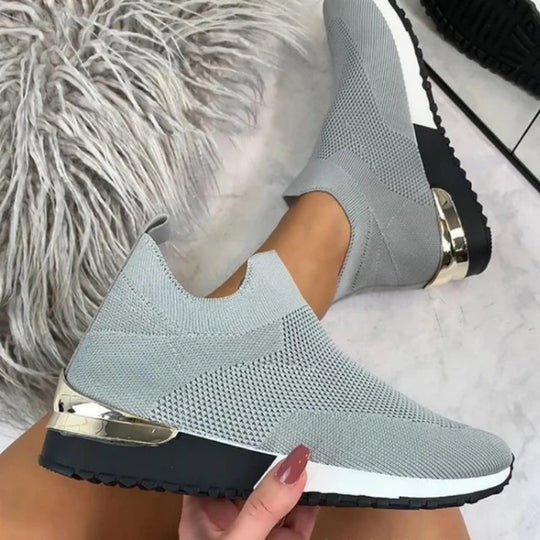 Damen modische Strick-Sneaker mit atmungsaktivem Obermaterial EB