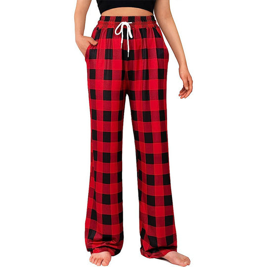Damen Relaxed Fit Karierte Loungehose EB
