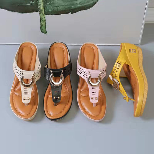 Damen Elegante und bequeme Plateau-Sandalen mit modischem Riemen-Design EB