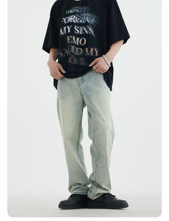 Herren lockere Denim-Jeans mit niedriger Bundhöhe EB