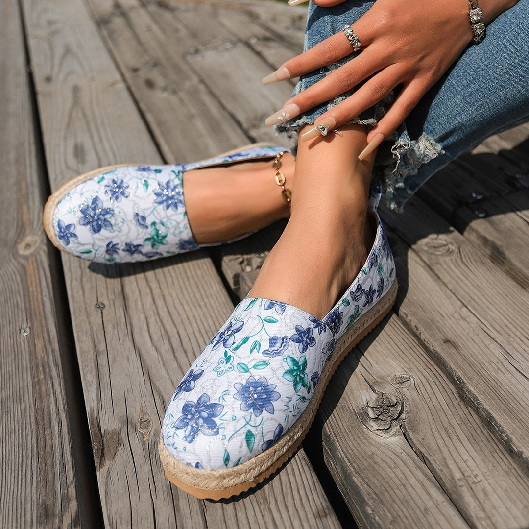 Damen Pantoletten mit floralem Design und komfortabler Sohle EB